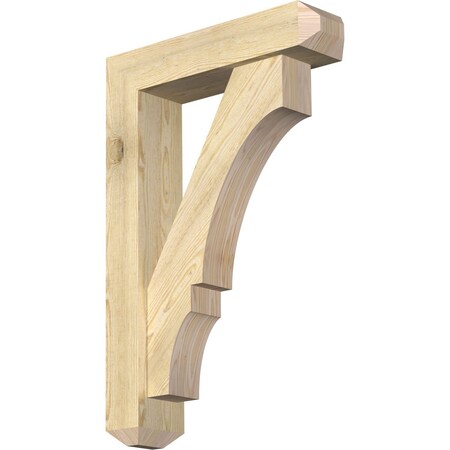 Ekena Millwork Balboa Craftsman Rough Sawn Bracket w/ Offset Brace, Douglas Fir, 6"W x 24"D x 36"H BKT0604X24X36BOA04RDF